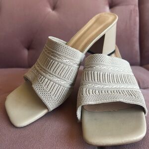 Elegant Beige Women's Heeled Sandals